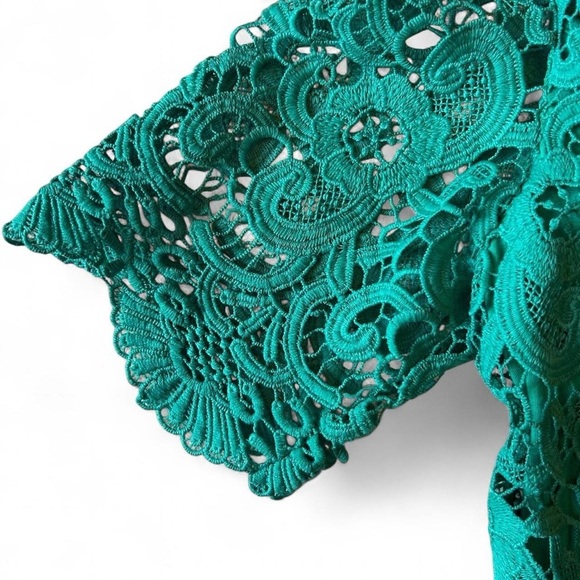 Leo & Ugo - French Designer Lace Dress – Bold Green Elegance “MADE IN FRANCE!” - Picture 6 of 11